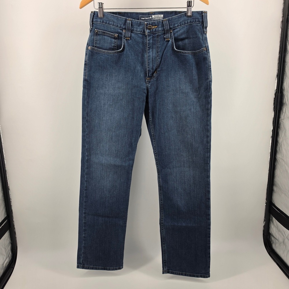 Carhartt Rugged Flex Relaxed Fit Jeans Mens 32x30 Blue Dark Wash BD2804-M